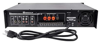 Rockville RCS350-6 350W 6 Zone 70V Commercial Amplifier, Bluetooth, USB, Optical, Rack Mount, for Restaurants and Offices