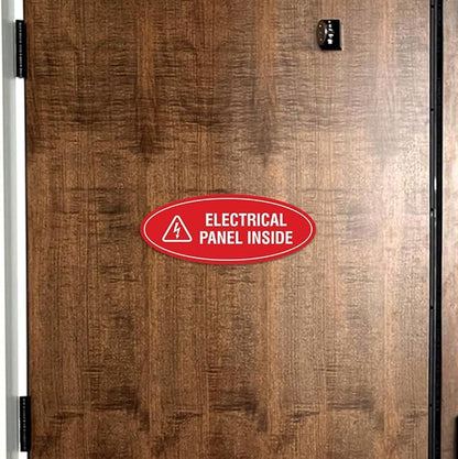 Signs ByLITA Oval Electrical Panel Inside Sign (Black) - Large 2 Pack