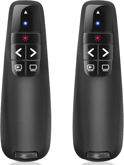 (2 Units) Wireless Presenter Remote, Clicker for Laptop PowerPoint Presentations Pointer, RF Computer Clicker for Presentations Remote, Slideshow/Smartboard/College/Classroom/PPT Clicker