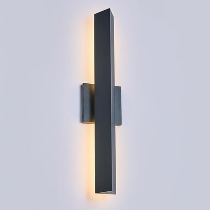 Tarentlight Modern Minimalist 20W LED Outdoor Wall Light, IP65 Waterproof, 1700 Lumens Warm White, Black Textured Aluminum & Frosted Glass, Wall-Mounted Porch Lights for Garage, Patio, Entryway