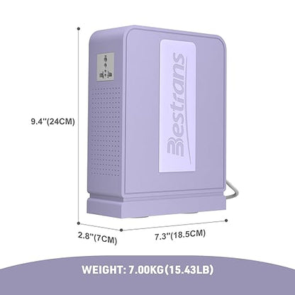 BESTRANS 3000W Step Up Transformer 110v to 220v Converter, Heavy Duty Voltage Converter 110v-120v to 220v-240v with Dual Outlets, Overload Protection & Ultra-Quiet for Home Appliances, Light Purple