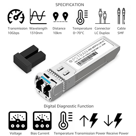 OPSTRAN 10GBASE-LR SFP+ Optical Transceiver Module Compatible with Cisco SFP-10G-LR SFP-10G-LR-S SFP-10G-LR-X 10G SFP+ LR 1310nm 10km DDM Duplex LC SMF