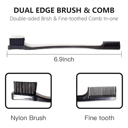 Goiple Edge Control Wax for Women - Strong Hold, Non-greasy Smoother, Strawberry Scent (4oz + Edge Scarf + Hair Bonnet + 2 Edge Brushes)