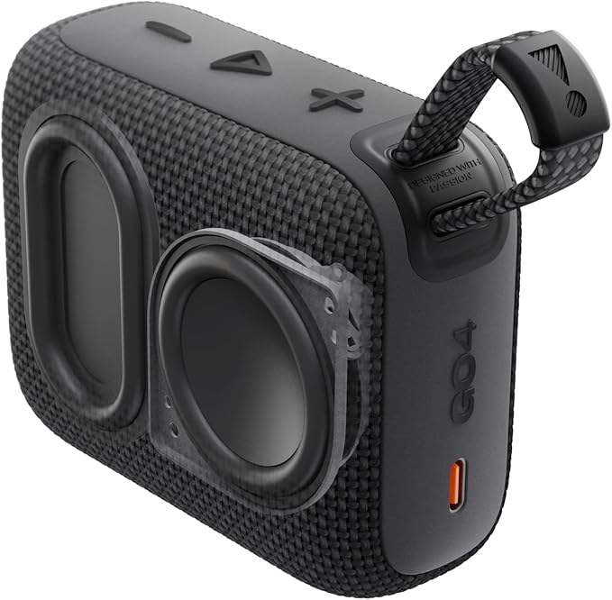 JBL Go 4 - Ultra-Portable, Waterproof and Dustproof Bluetooth Speaker, Big JBL Pro Sound with Punchy bass, 7-Hour Built-in Battery, Made in Part with Recycled Materials (Blue)
