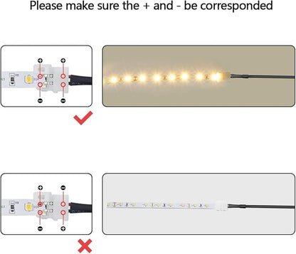 LightingWill 10pcs/Pack DC Female Plug Solderless Snap Down 2Pin Conductor LED Connector for Quick Splitter Connection of 8mm Wide 3528 2835 Single Color Flex LED Strips