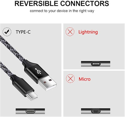 USB Type C Charger Fast Charge Dual USB Wall Plug Charging Blocks Android C Charger Cable Cord for Samsung Galaxy S24 S23 S22 S21 Ultra Plus S20 FE S10 S9 Note 20 10 A10e A01 A11 A12 A21 A20 A31 A42