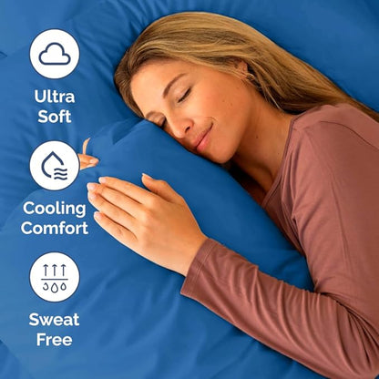 RV Short Queen Sheet Set 60 X 75 - 4 Piece RV Short Queen Bed Sheets - Soft, Breathable & Cooling - Designed for Bunks, Trailers & Campers - Fits 8” to 12" Mattress - Hotel Luxury Bedding - Royal Blue