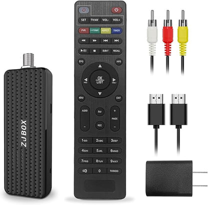 ZJBOX Digital Converter Box for TV,1080P ATSC tv Tuner Box with hdmi Output and 3RCA Cables Hidden Behind TV，with Power Adapter，2-in-1 Remote，TV Program Recording&Playback,USB Media Player