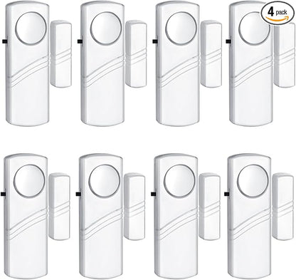 Security Door Window Alarm, Wireless Sensor Door Window Burglar Alarm, Door Alarms for Kids Safety, Easy Installation Doorbell Alarms for Office House Window Pool (8 Pack)