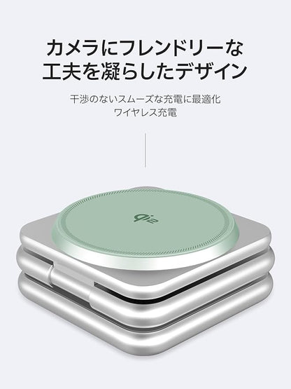 REDBEAN 3in1 Qi2 Wireless Charging Station, Mag-Safe Charger Stand Compatible with iPhone, Apple Watch & AirPods, 25W Foldable Fast Charging Dock, Aluminum Alloy for Multiple Devices, Silver
