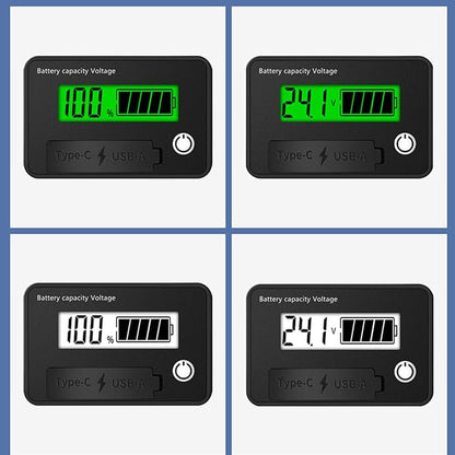 MOAIYU DC8-30V Electricity Meter Digital LCD Display Car Battery Charging Levels Indicators Leads Acid Lithium Voltmeter