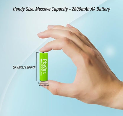 DMK POWER Rechargeable High Capacity Batteries 1.2V NiMH Low Self Discharge (AA Mixed Color 2800MAH (10 Pieces))