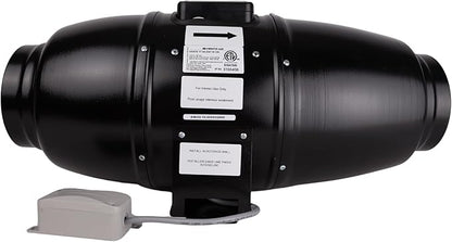VENTS-US TT Silent M 150-6" Inline Mixed Flow 6” Duct Fan Includes Double-speed capacitor motor with Thermal Overload Protection – UV Resistant, Quiet Operation, Up to 327 CFM