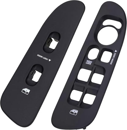 Obaee Driver & Passenger Door Window Control Switch Panel Bezel Compatible with 2002-2009 Dodge Ram 1500 2500 3500 Front Right & Left Window Button Border Trim, Black