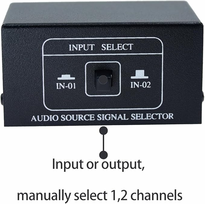 2 in 4 Out or 4 in 2 Out Audio Sound selector RCA Female Stereo Channel 2 Splitter switcher Box Switching No External Power No Noise