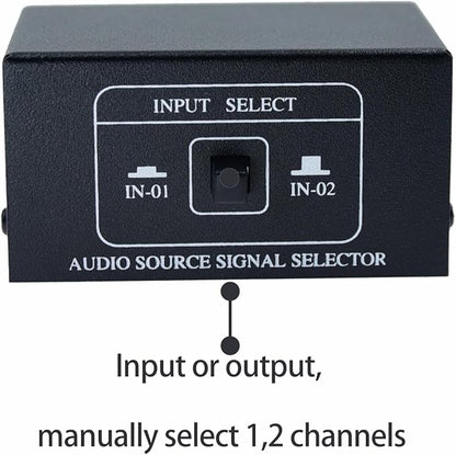 2 in 4 Out or 4 in 2 Out Audio Sound selector RCA Female Stereo Channel 2 Splitter switcher Box Switching No External Power No Noise