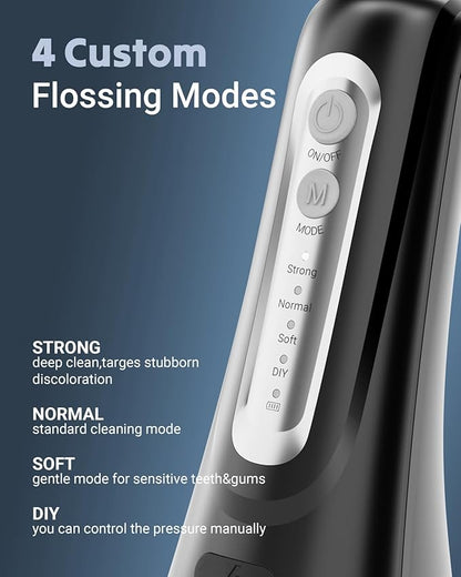 FUMEIKANG Water Flosser & Electric Toothbrush for Adults Oral Irrigator & Sonic Toothbrush 2-1 Oral Clean Kit (Black)