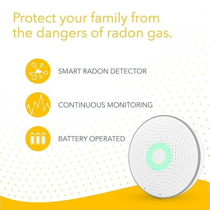 Airthings 2950 Wave Radon - Smart Radon Detector with Humidity & Temperature Sensor – Easy-to-Use – Accurate – No Lab Fees – Battery Operated - Free App