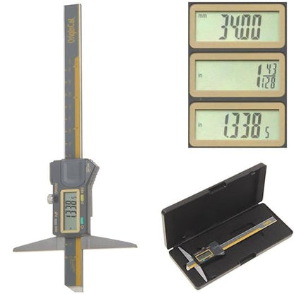 iGAGING Absolute Origin 0-6" Single Cut Depth Digital Caliper, IP54 Electronic, SPC/USB Output Port, Inch, Metric, Fraction Modes, Case, Manual, & Battery