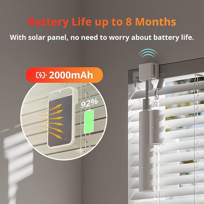 SwitchBot Blind Tilt Motorized Blinds with Remote, Automatic Blind Opener and Closer, Solar Powered, Light Sensing Control, Add Hub Mini to Make it Compatible with Alexa & Google Home