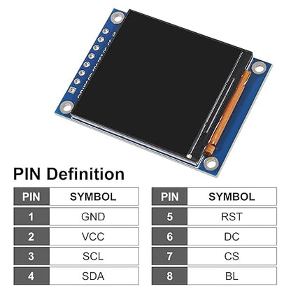 XIITIA 2pcs 1.54" SPI TFT LCD Display Module 240x240 RGB LCD Screen 3.3V ST7789 Drive SPI Interface 8pin Full Color for Arduino DIY
