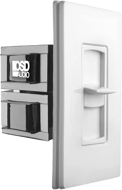 OSD Audio 100W Sleek, Modern, Minimalist Design in Wall Volume Control, Slider White Impedance Matching SLS100