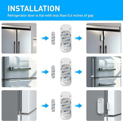 Daytech Freezer Door Alarm with Adjustable 0 to 120dB Volume, 4 Sets White