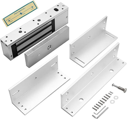Electric Magnetic Lock with Z and L Bracket 500KG 1200LBS Holding Force Electromagnet Lock 12V Fail Safe NC Mode Single Door for Access Control System (1200Lbs with Z and L Bracket)