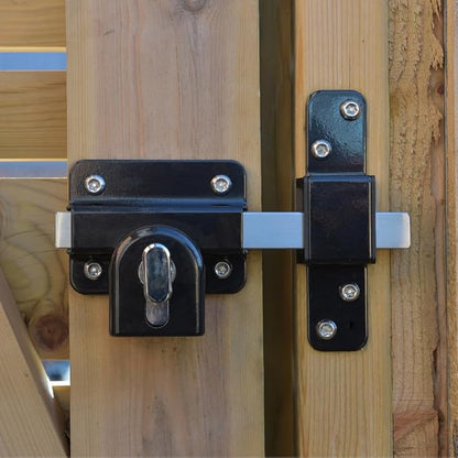 GateMate Long Throw Gate Lock, Euro Profile Gate Lock for Sheds, Gates & Garage Doors, Keyed Outside & Inside Thumb Turn, 316 Stainless Steel, for Wooden Gates & Doors Up to 2” (50mm), 5 Keys