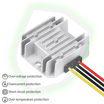 LeMotech DC 24v to 12v Converter 5A 60W Step Down Converter Voltage Reducer IP68 Waterproof Transformer for Golf Cart Truck Boat Vehicle
