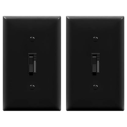TG Digital Toggle Dimmer Light Switch for Dimmable LED, CFL and Incandescent Light Bulbs, Single Pole/ 3-Way, Wall Plate Included, UL Listed, 2 Pack, Black
