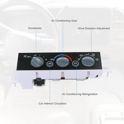 DICMIC A/C Heater Control Panel Climate Control Module Without Rear Window Defogger Switch for 1996-2000 Chevy GMC C1500 C2500 C3500 K1500 K2500 K3500 Suburban Yukon Replace# 599-007, 15-72548