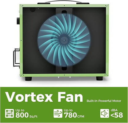 ALORAIR Portable 2 Stage (580/780 CFM) Intake Air Filtration Systems Woodworking with Strong Vortex Fan, Movable Air Filter for Garage, Home, Workshop, Bench Top, Shop Dust Collectors, Purecare 780S
