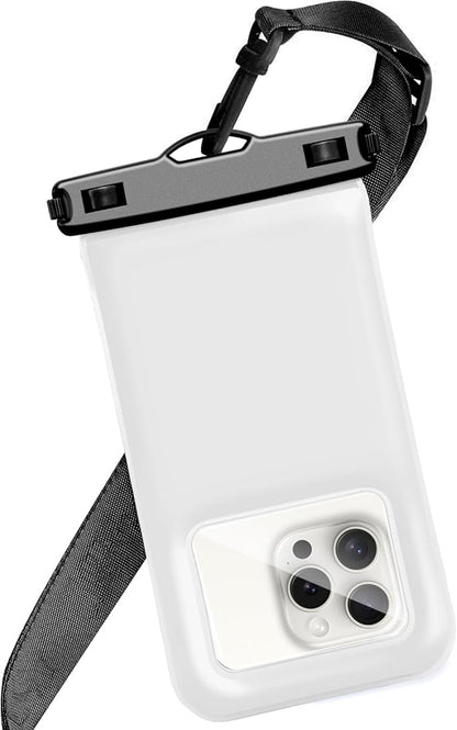 Floatable Soap Bubble Waterproof Phone Pouch/Case with Crossbody Lanyard for iPhone 16 Pro Max/15 Pro/14/13/12, IP68 Cellphone Dry Bag Beach Cruise Ship Essentials, 1 Pack-Sand Dollar-7″