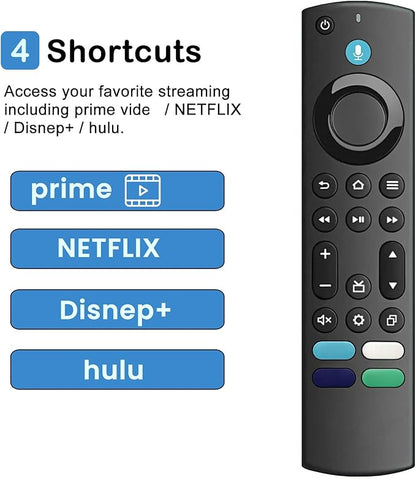 Replacement All Fire Smart TV Remote(Insignia, Toshiba, Onmi, Pioneer), Compatible for Fire Stick/Cube Remote(4K, 1st, 2nd, 3rd Gen, Life) with Voice