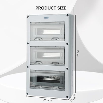 MOLLOM 36 Way Circuit Breaker MCB Distribution Protection Box with DIN Rail, IP65 Waterproof,for Indoor and Outdoor