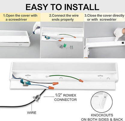 Ansen 3Packs of Under Cabinet Lights for Kitchen, 24in 18W 1237LM, Dimmable Hardwire Led Light for Closet, CRI>92, R9>90, 3 Color Temperature 3000K/4000K/5000K(Warm White, Cool White, Daylight)