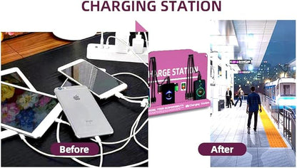 Wall Mounted Cell Phone Charging Station Mobile Phone Charging Station | Fast Charging 8 Device | Compatible with iPhone ipad Smartphone Tablets Port | Great for Offices Hotel Hospital Airport (Rose)