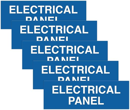 All Quality Basic Electrical Panel Sign - Fire Regulation Safety Compliance Sign - Blue - Large (5 Pack)