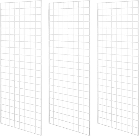 NEESEEYEE Heavy Duty Commercial Grade Gridwall Panels – Grid Panel for Any Retail Display, 2’ Width x 5’ Height, 3 Gridwall Panels Per Carton (White Finish)
