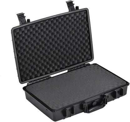 MEIJIA Portable Waterproof Protective Case,Hard Camera Case,Customized Fit Foam Inserted, Elegant Black,Fit for Camera, Equipments, Lens,Drones(Black)