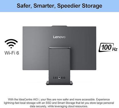 Lenovo 2024 IdeaCentre I Business All-in-One, 27" FHD Touchscreen 100Hz, Intel Core i5-13420H, 32GB DDR5 RAM, 1TB SSD, Wireless Charging Base, Wireless KB & Mouse, Wi-Fi 6, Windows 11 Pro, Grey