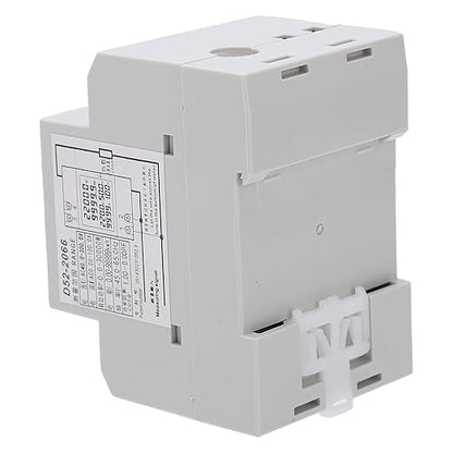 D52-2066 Single Phase Energy Meter with LCD Display Din Rail Electricity Usage Monitor for Voltage Current Power KWh Frequency Power Factor - 220V AC 40V-300V 100A Household & Industrial Use
