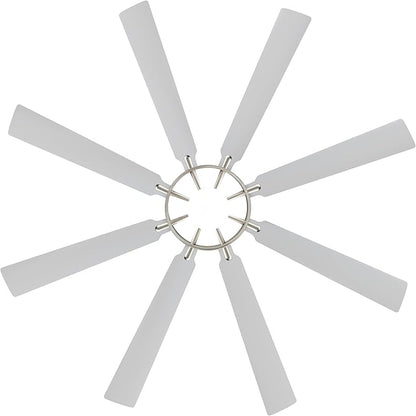 ELEHINSER 80 Inch Ceiling Fan with Lights and 3 Downrods, 8 Plywood Blades, 6-Speed Noiseless Reversible DC Motor, 3CCT, Windmill Ceiling fan for Kitchen Bedroom Living Room, Nickel and Silver