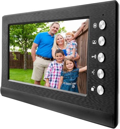 toncont Video Doorbell Intercom System, 7" Monitor Video Door Phone Kits, Wired Video Door Entry System, IR Night Vision Door Camera, Unlock, Dual-Way Intercom Outdoor Indoor for Home Villa (Black)