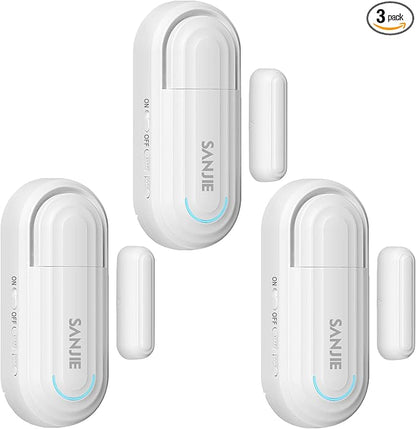SanJie Adjustable Volume Door Alarm Sensor for Home Security & Child Safety, 120dB Burglar Alarm with 4 Modes - Wireless Window & Entry Alert for Pool, Office, Shop, Business