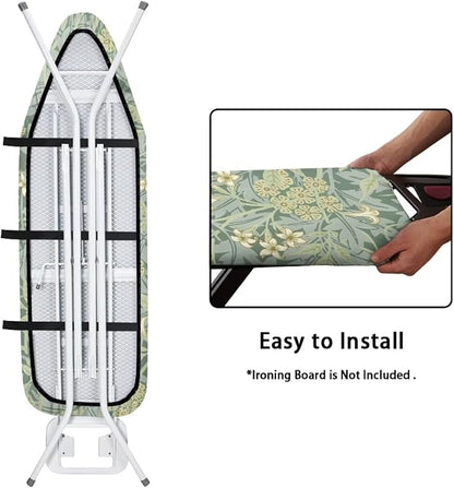 ZCFYGDX 17x49 in Ironing Board Covers Easy to Install Resistant,Elastic Edge 3 Nylon Buckle Strap Fasteners Breathable & Wear-Resistant,Resist Scorch Staining Protective Cover William Morris Prints