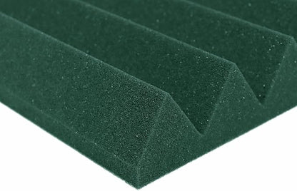 Foam Factory Inc 24 Pack Color Acoustic Foam Panel Studio Soundproofing Wedge Wall Tiles 12” X 12” X 2” (Forest Green)