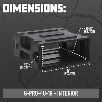 Gator Cases Pro Series Rotationally Molded 4U Rack Case with Standard 19" Depth, Made in USA (G-PRO-4U-19)