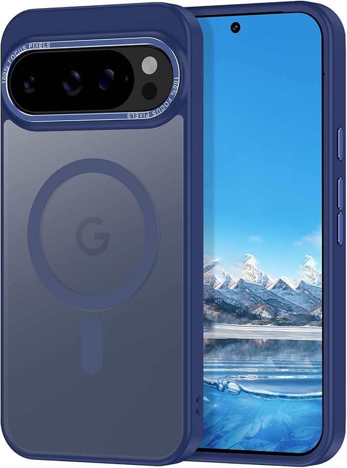 Magnetic for Google Pixel 10 Pro XL Case, [Military Grade Drop Protection] [Compatible with MagSafe] Shockproof Slim Translucent Matte Anti-Slip for Women Girls Men Case, Dark Blue